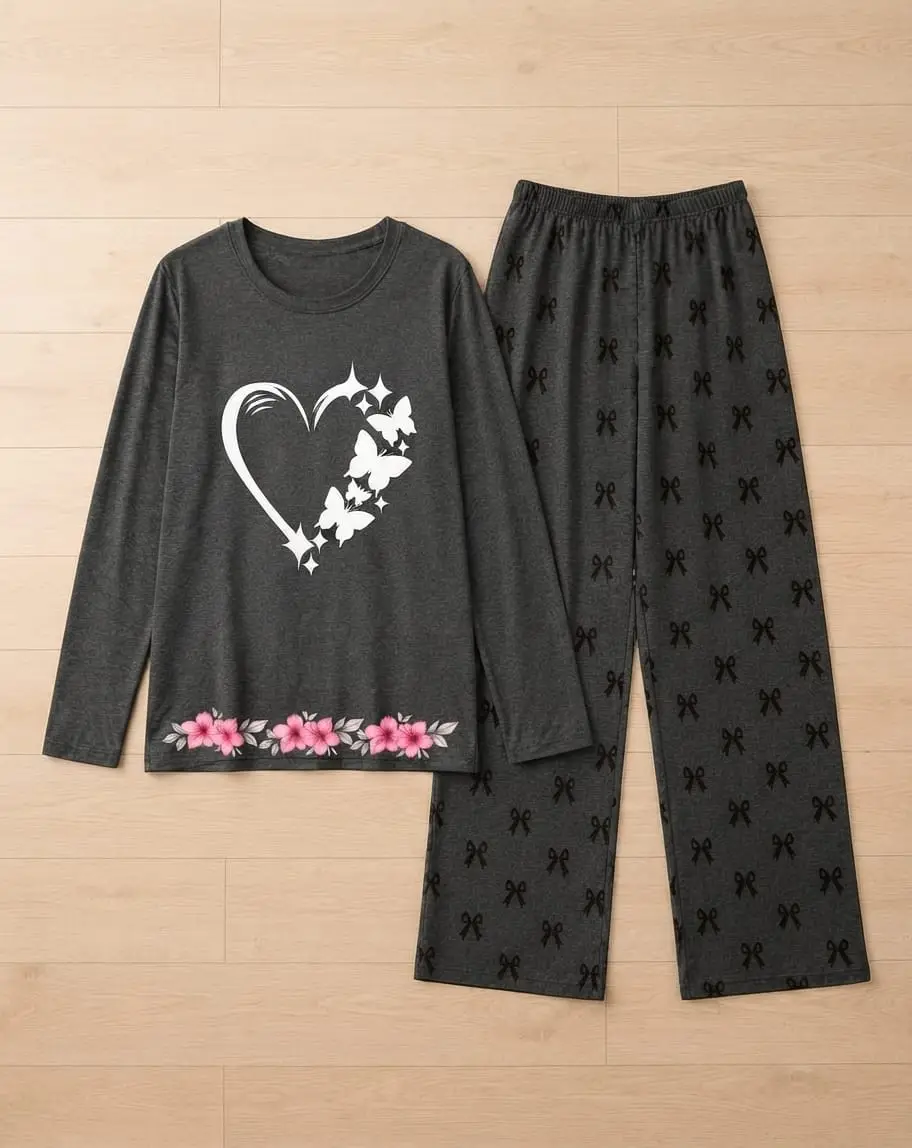 2 Pcs Women's Stitched Cotton Jersey Printed Night Suit