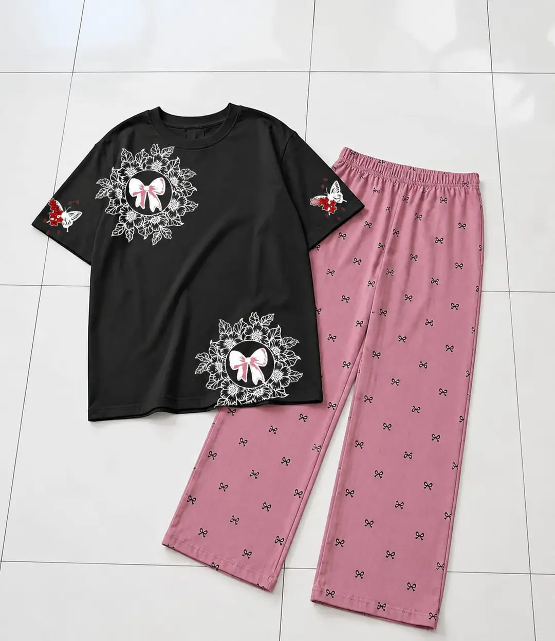 2 Pcs Women's Stitched Cotton Jersey Printed Night Suit