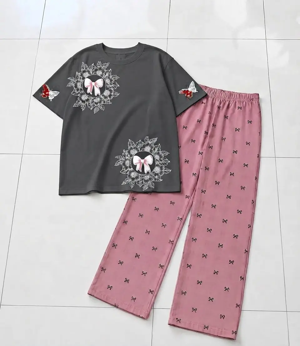 2 Pcs Women's Stitched Cotton Jersey Printed Night Suit