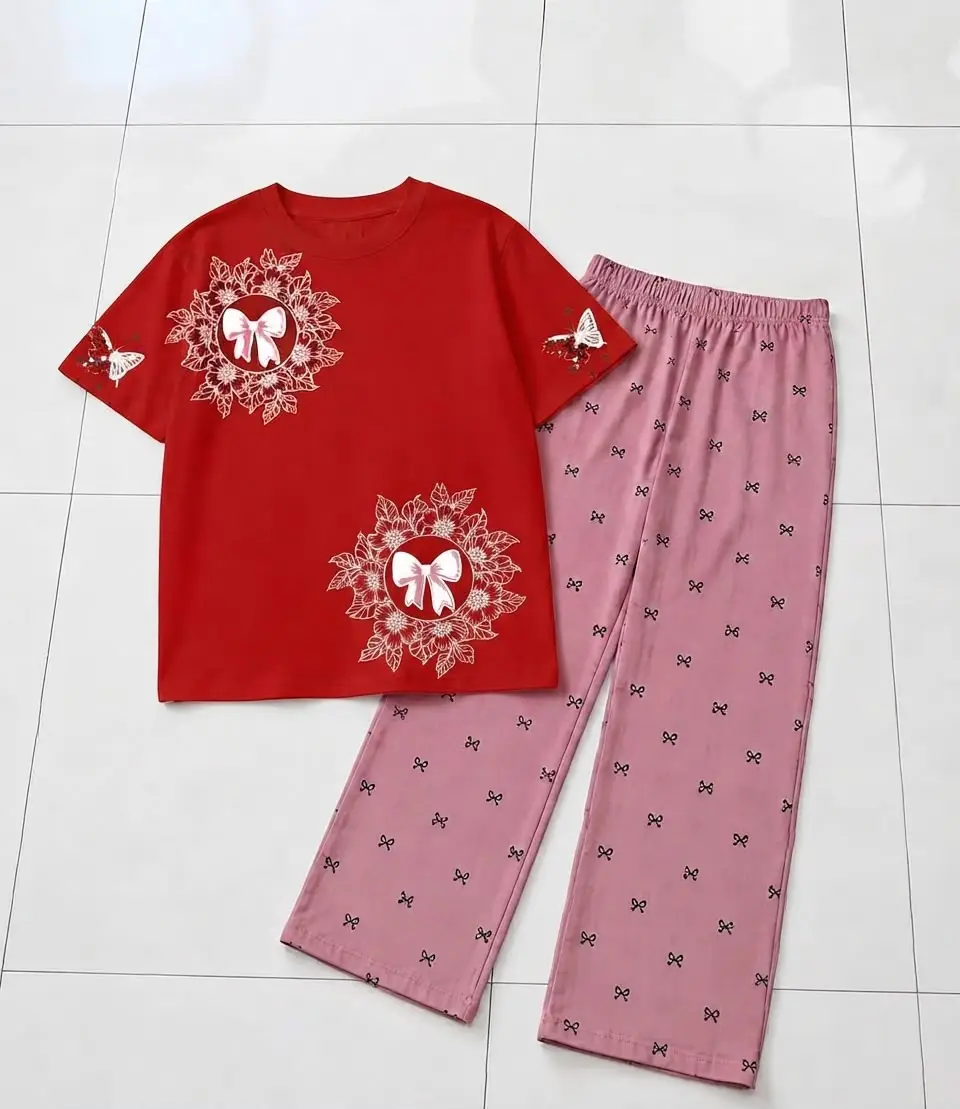 2 Pcs Women's Stitched Cotton Jersey Printed Night Suit