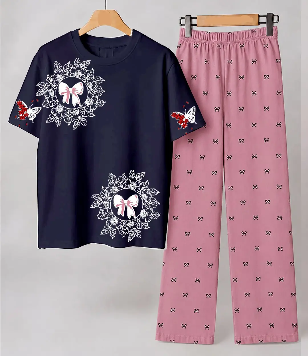 2 Pcs Women's Stitched Cotton Jersey Printed Night Suit
