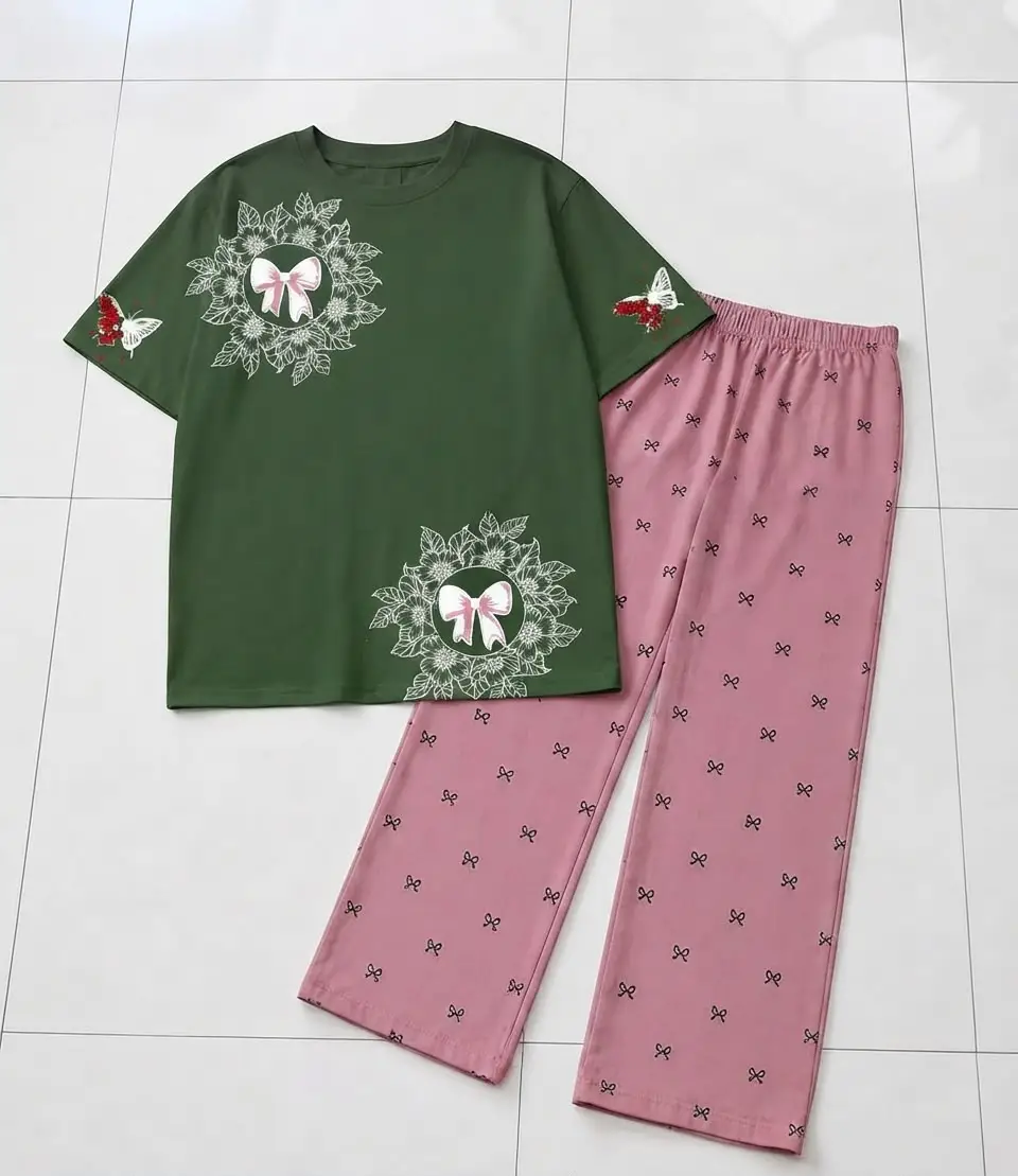 2 Pcs Women's Stitched Cotton Jersey Printed Night Suit