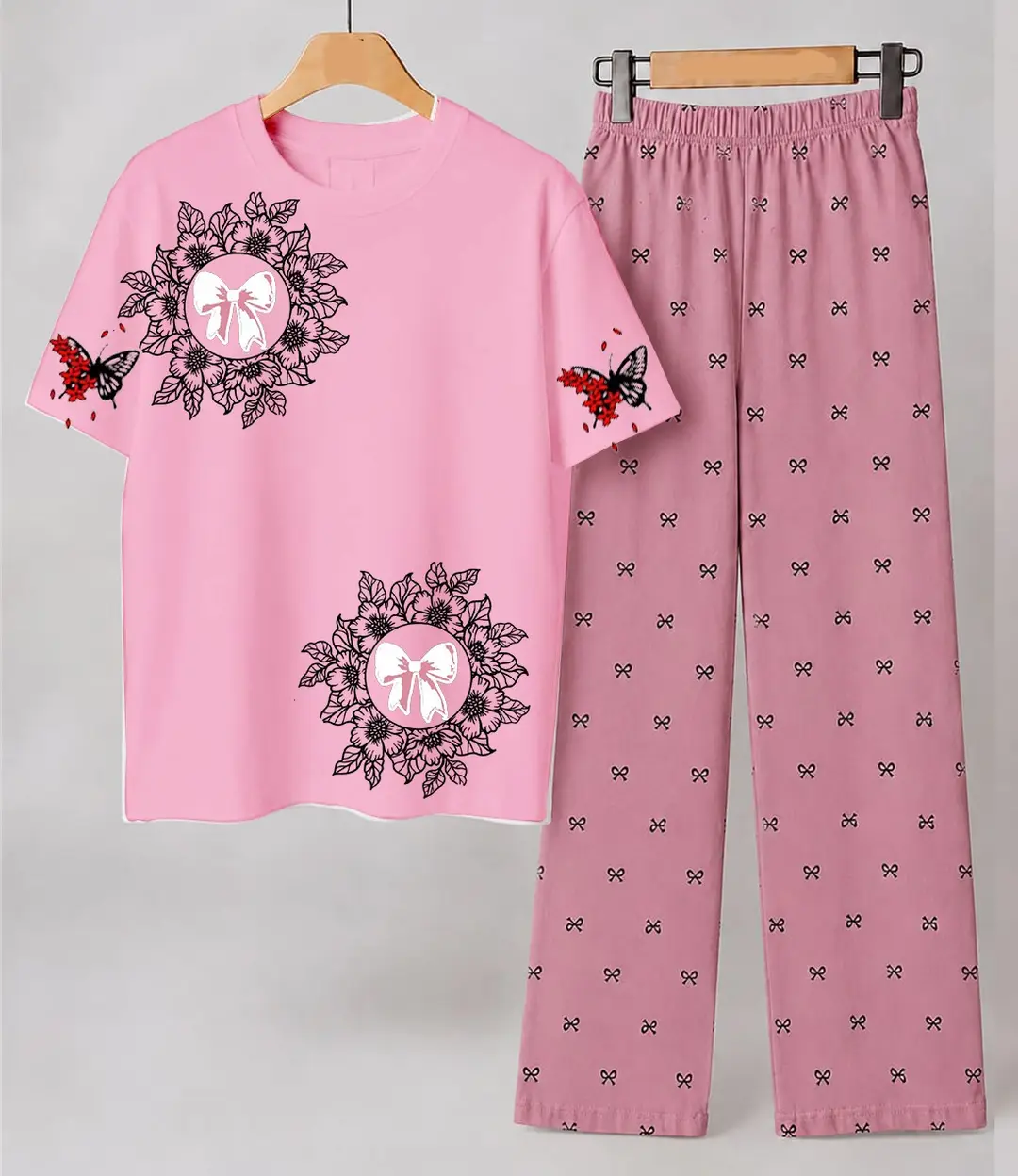 2 Pcs Women's Stitched Cotton Jersey Printed Night Suit
