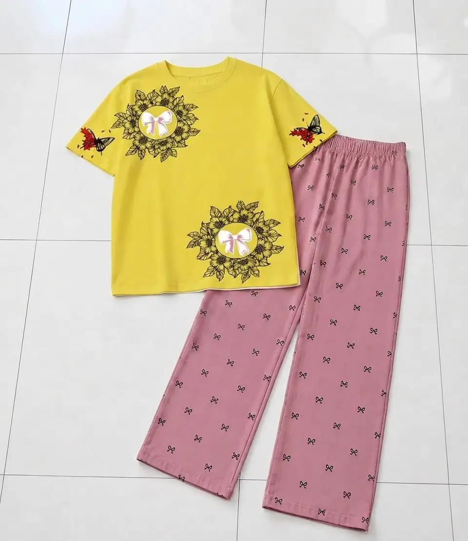 2 Pcs Women's Stitched Cotton Jersey Printed Night Suit