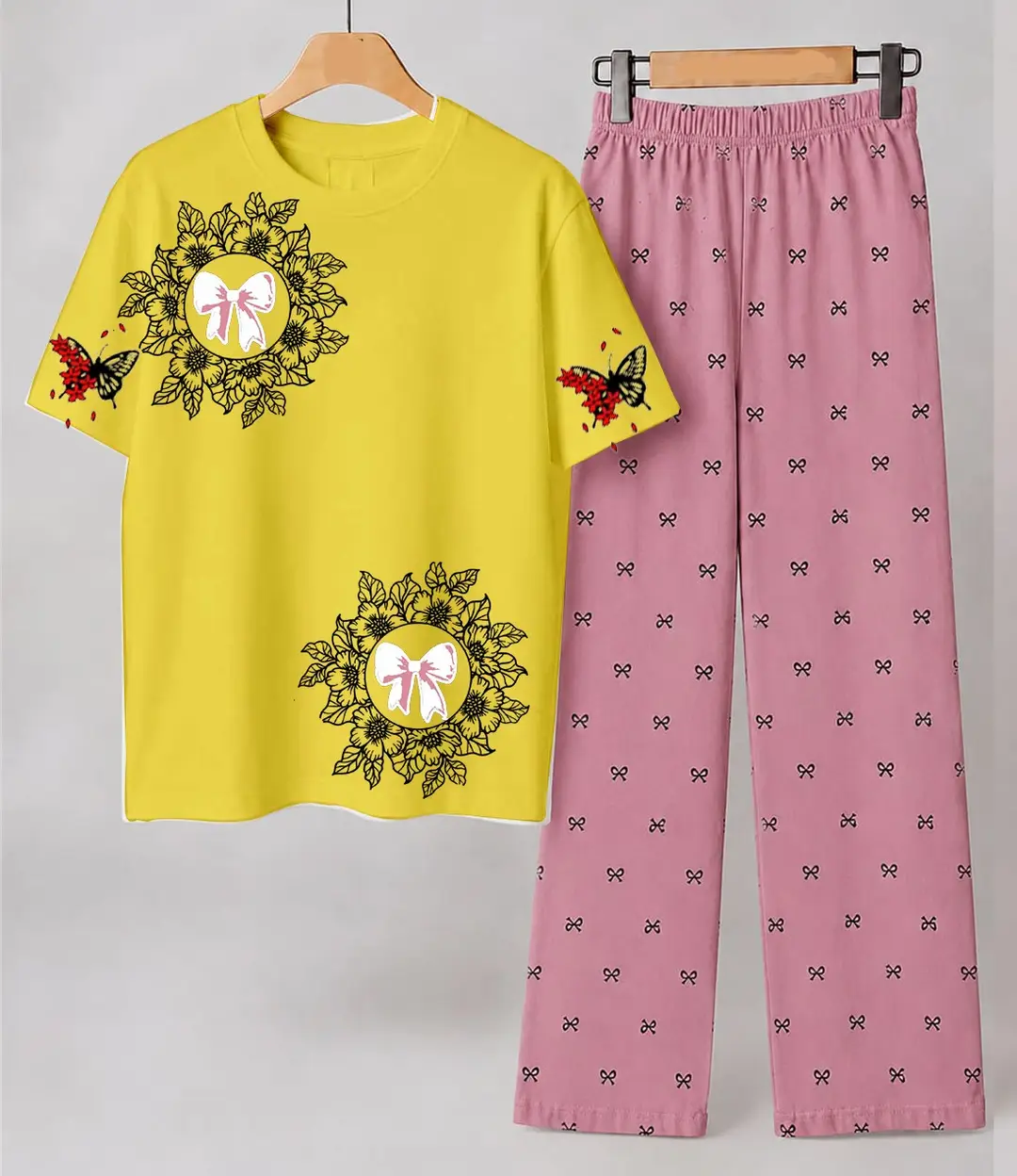 2 Pcs Women's Stitched Cotton Jersey Printed Night Suit