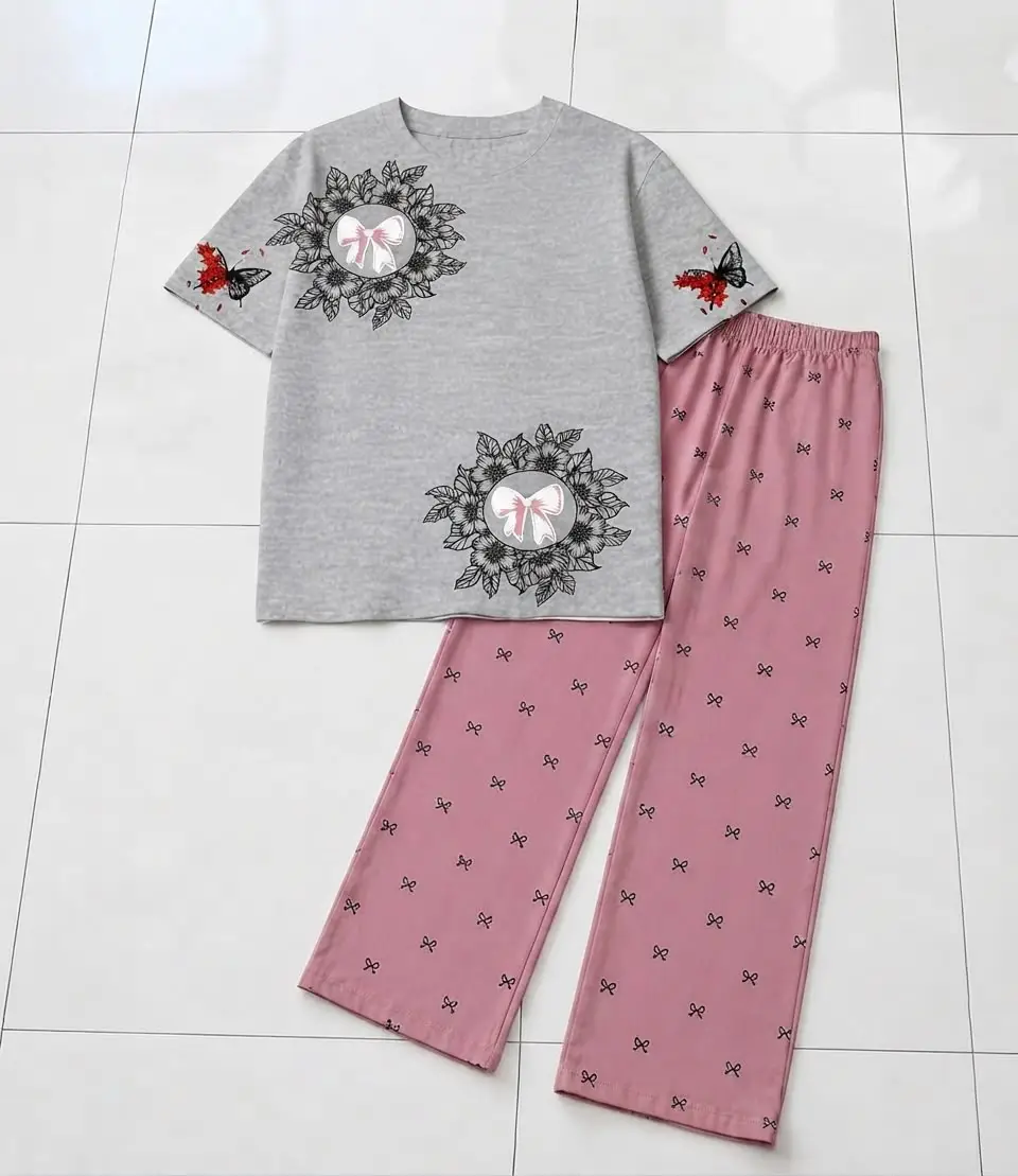 2 Pcs Women's Stitched Cotton Jersey Printed Night Suit
