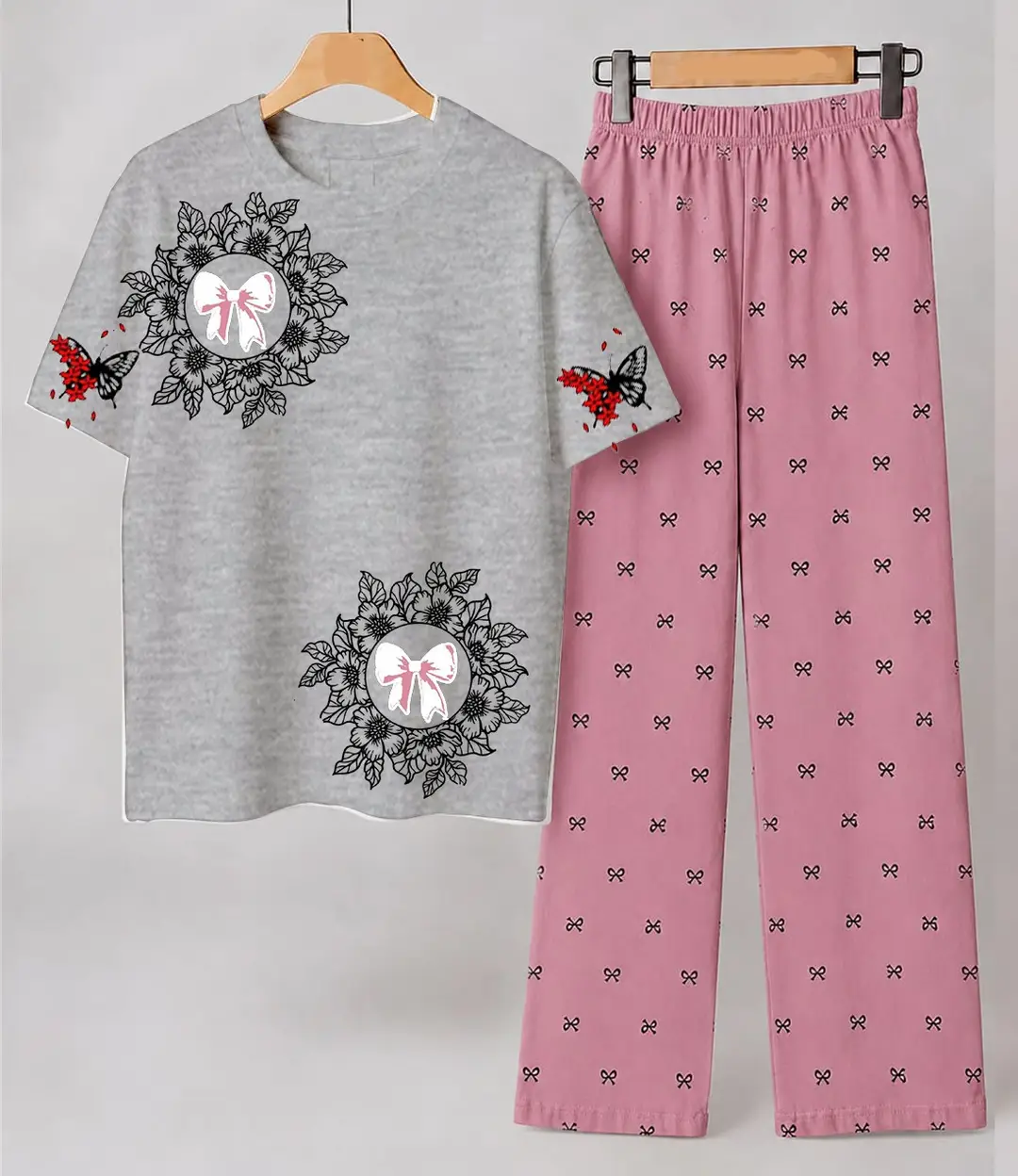 2 Pcs Women's Stitched Cotton Jersey Printed Night Suit