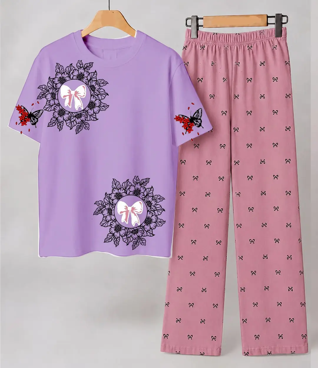 2 Pcs Women's Stitched Cotton Jersey Printed Night Suit