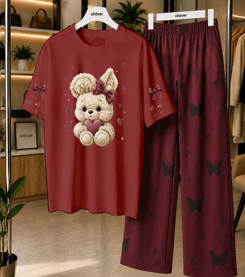 2 Pcs Women's Stitched Jersey Printed Night Suit