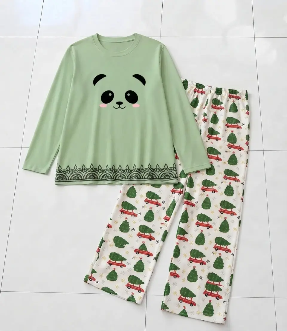 2 Pcs Women's Stitched Cotton Jersey Printed Night Suit