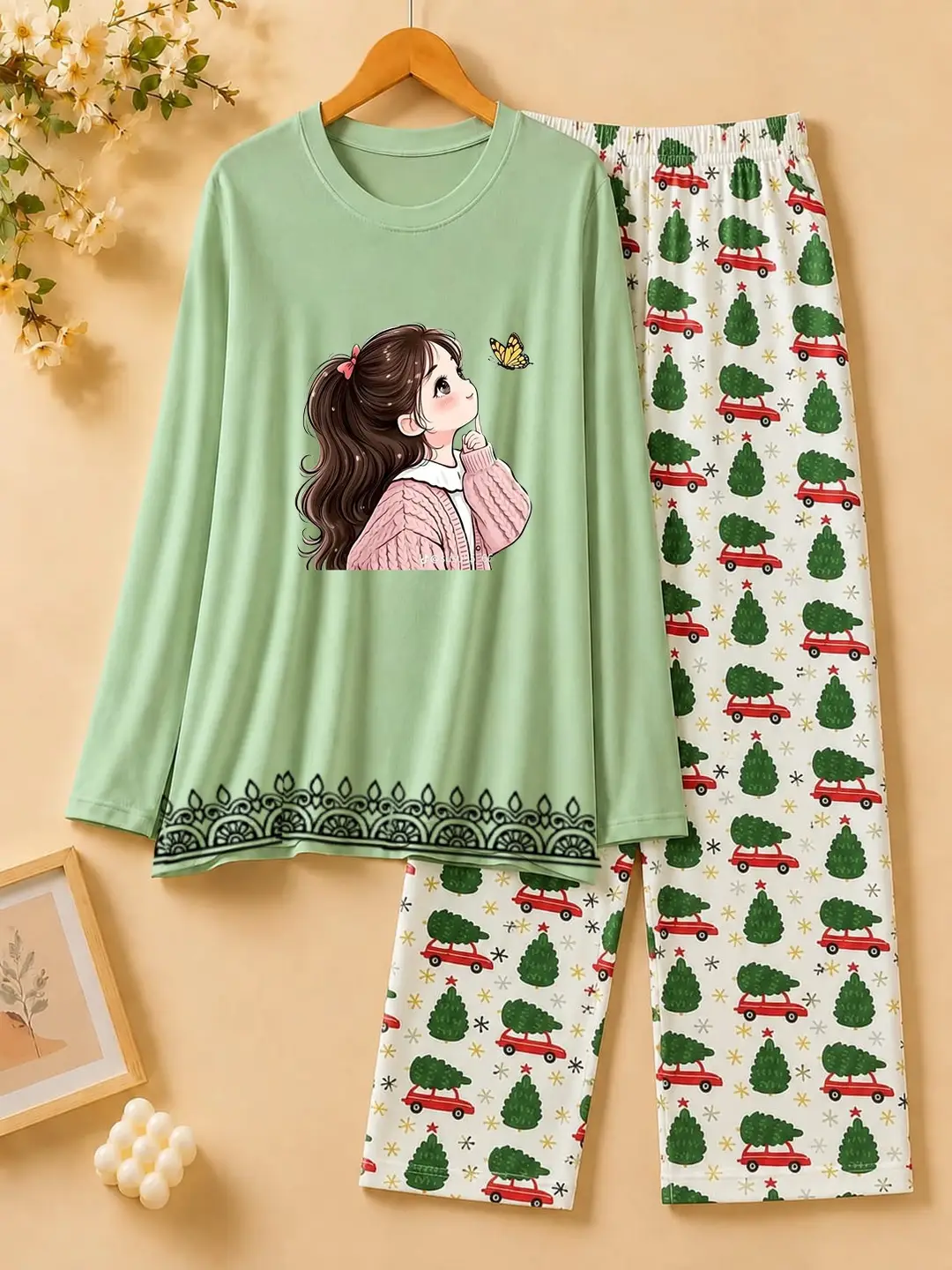 2 Pcs Women's Stitched Cotton Jersey Printed Night Suit
