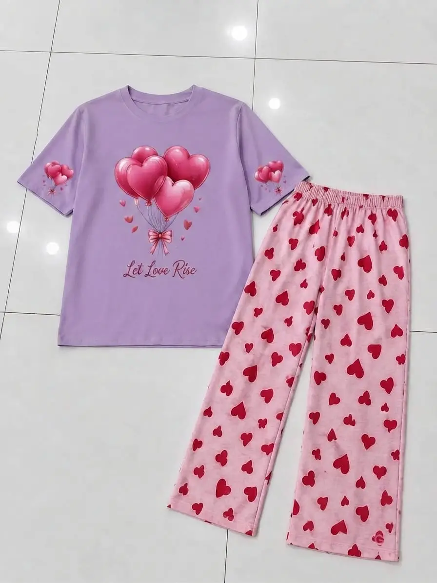 2 Pcs Women's Stitched Cotton Jersey Printed Night Suit