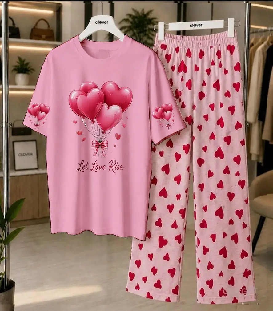 2 Pcs Women's Stitched Cotton Jersey Printed Night Suit