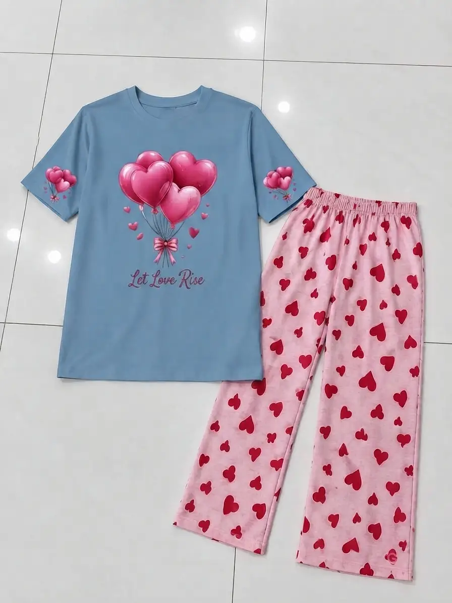 2 Pcs Women's Stitched Cotton Jersey Printed Night Suit