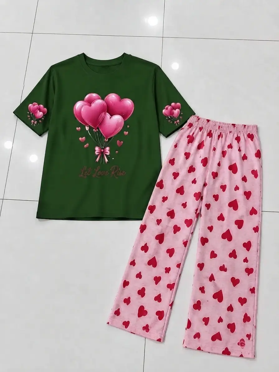 2 Pcs Women's Stitched Cotton Jersey Printed Night Suit