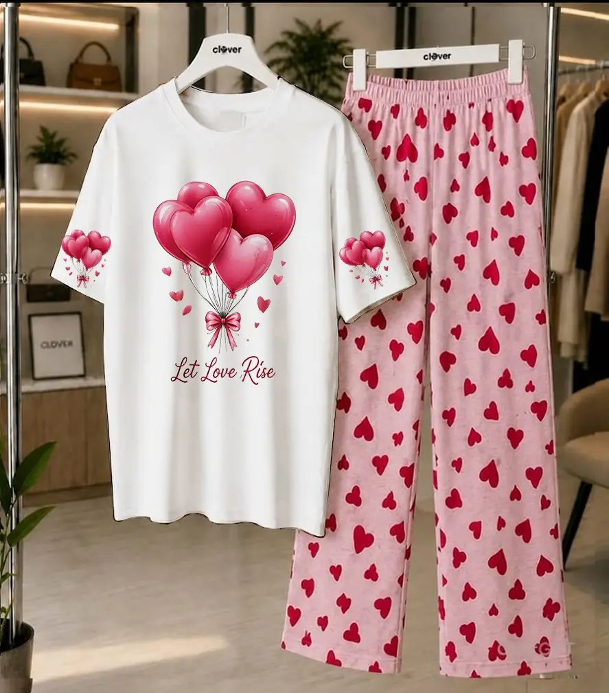 2 Pcs Women's Stitched Cotton Jersey Printed Night Suit