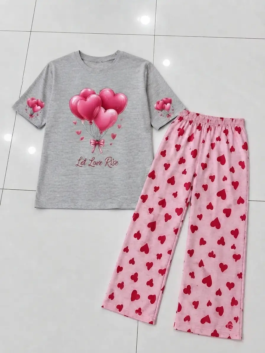 2 Pcs Women's Stitched Cotton Jersey Printed Night Suit