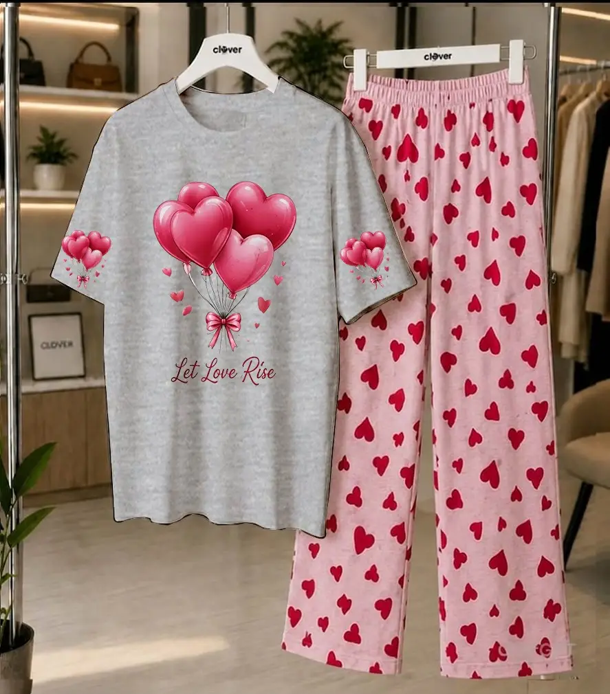 2 Pcs Women's Stitched Cotton Jersey Printed Night Suit