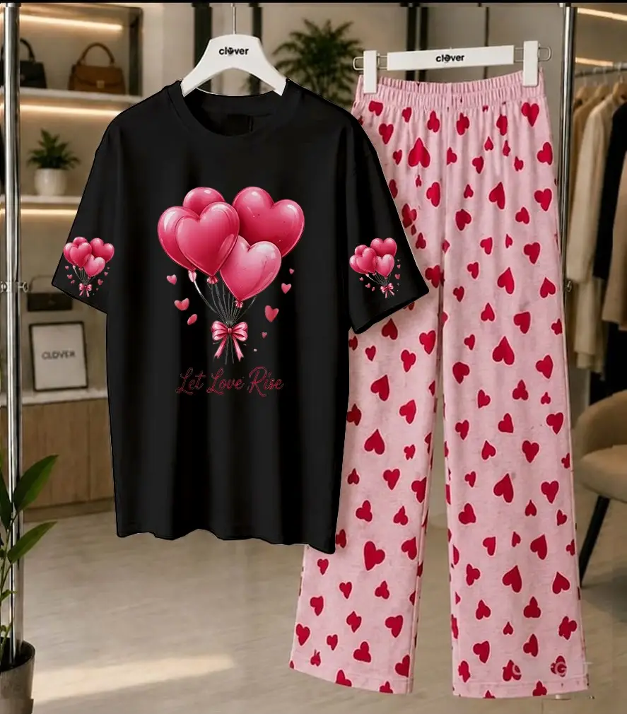 2 Pcs Women's Stitched Cotton Jersey Printed Night Suit