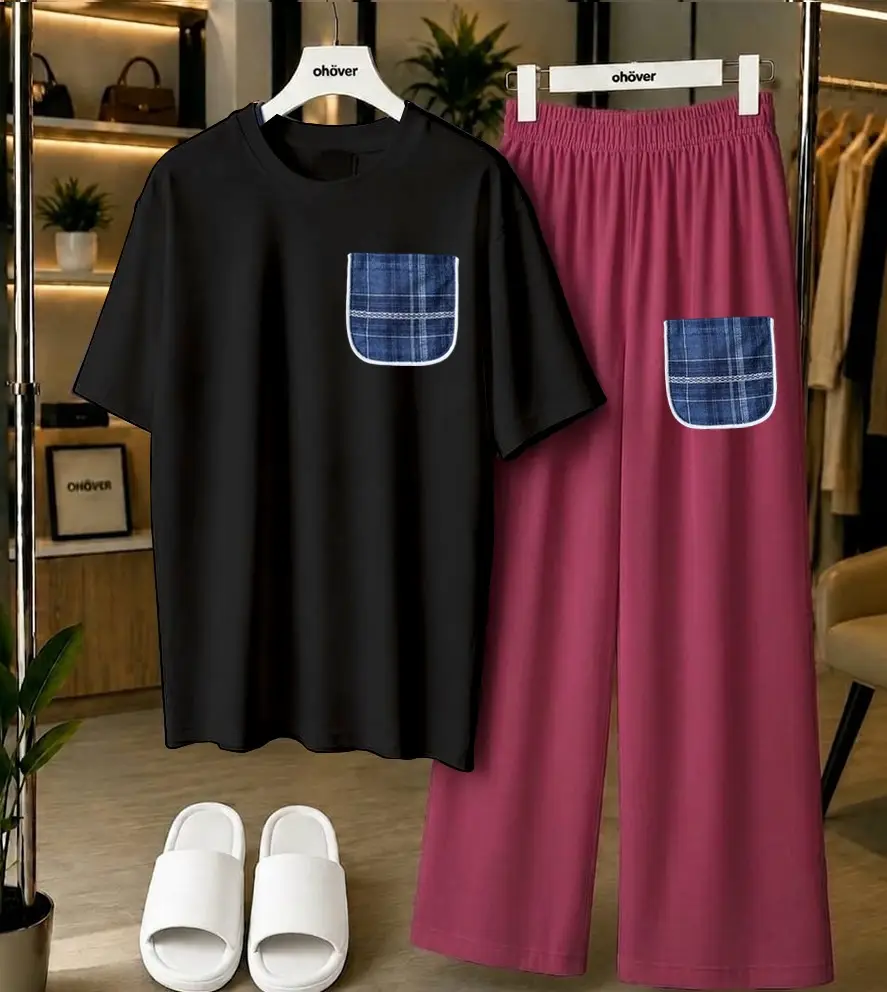 2 Pcs Women's Stitched Jersey Printed Night Suit