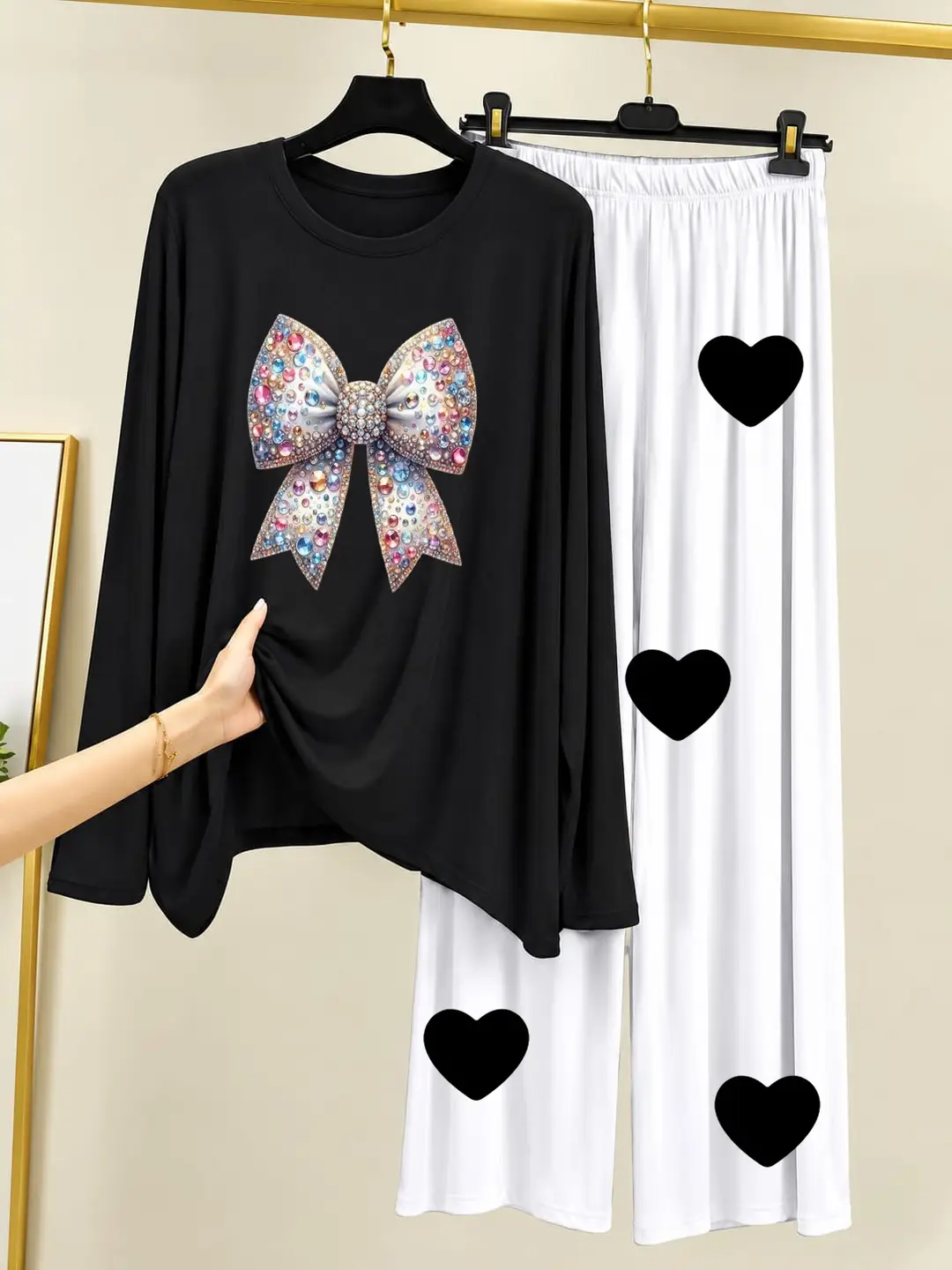 2 Pcs Women's Stitched Cotton Jersey Printed Night Suit