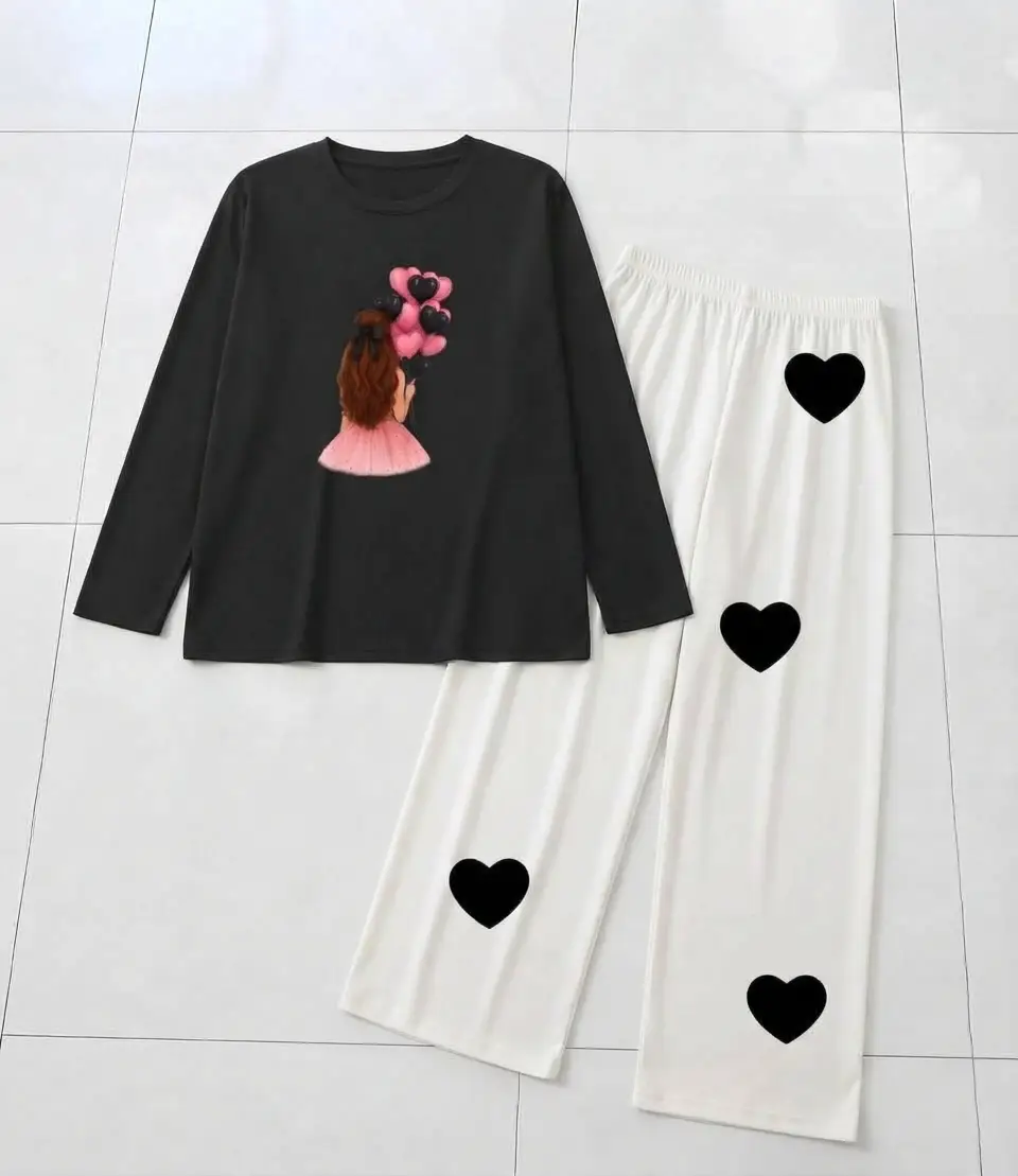 2 Pcs Women's Stitched Cotton Jersey Printed Night Suit