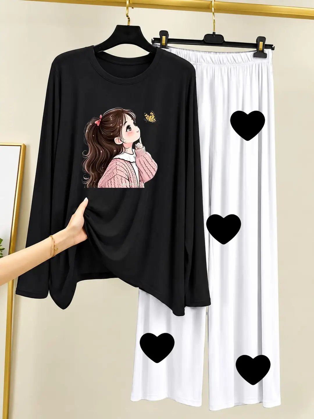 2 Pcs Women's Stitched Cotton Jersey Printed Night Suit