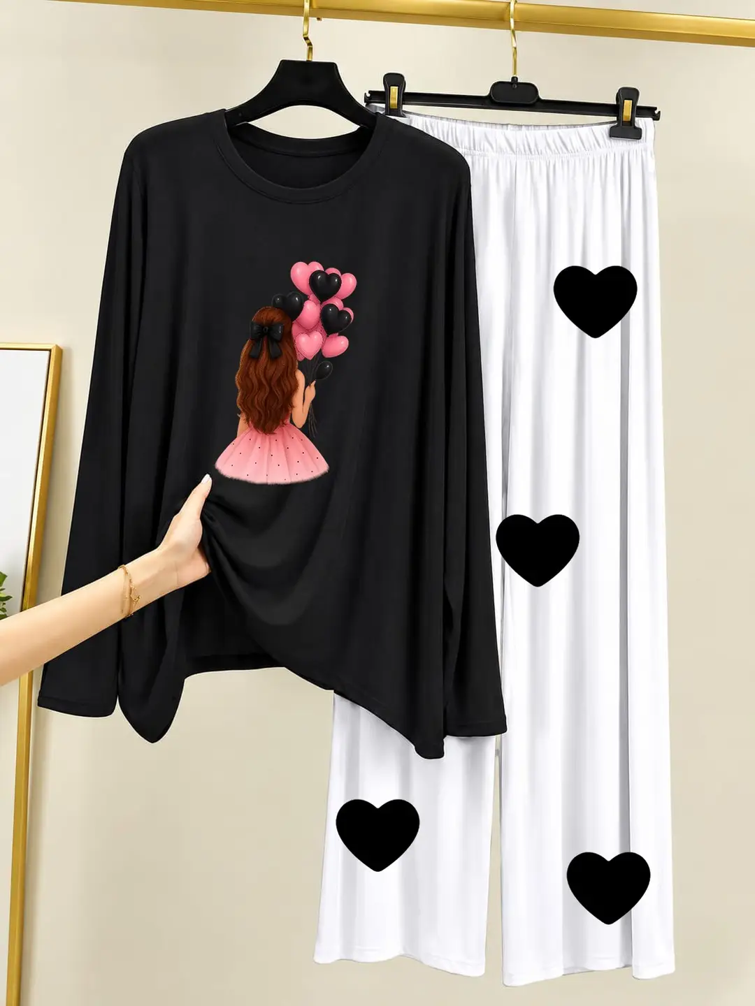 2 Pcs Women's Stitched Cotton Jersey Printed Night Suit