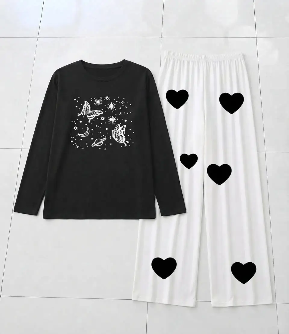 2 Pcs Women's Stitched Cotton Jersey Printed Night Suit