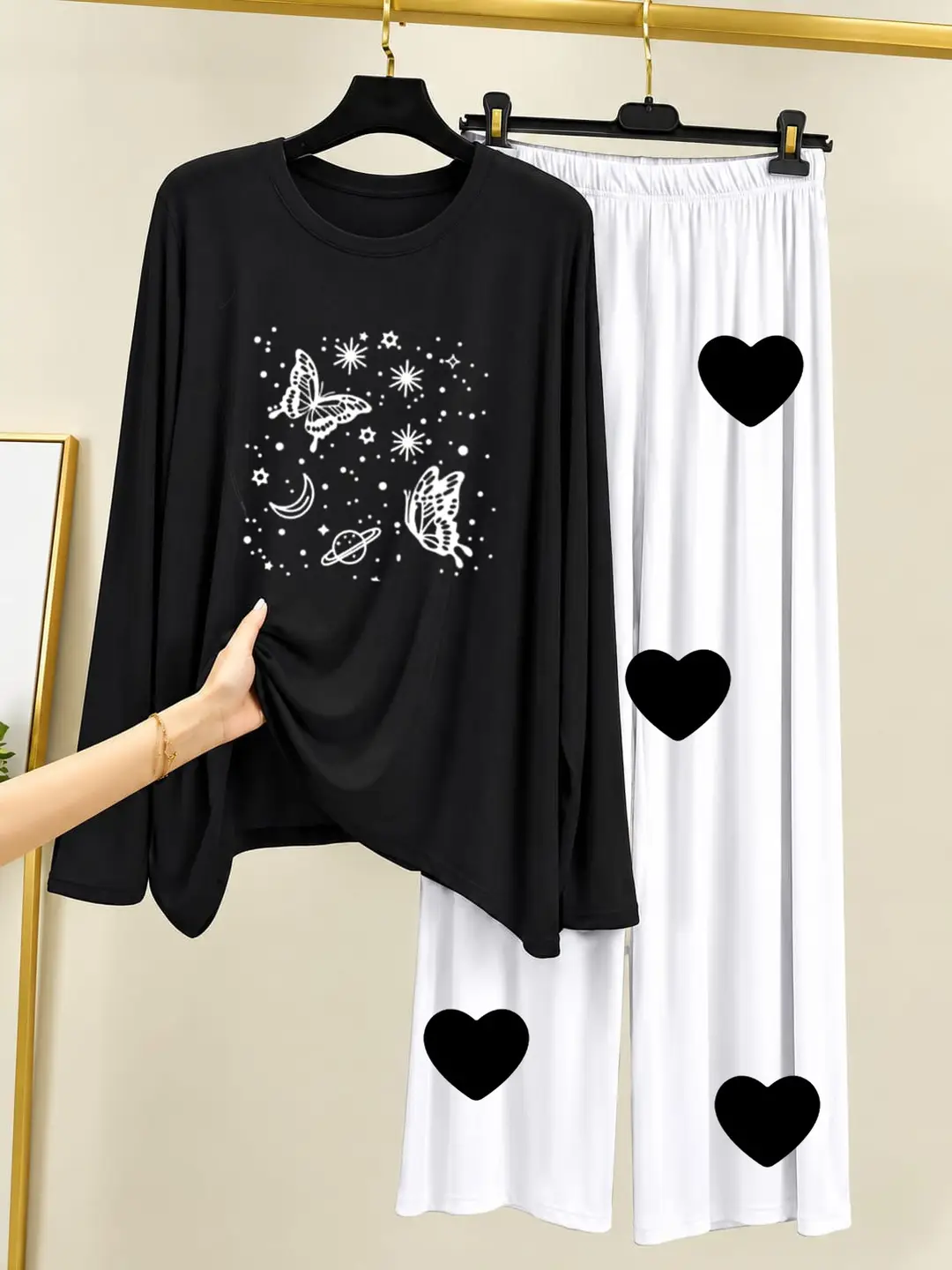 2 Pcs Women's Stitched Cotton Jersey Printed Night Suit