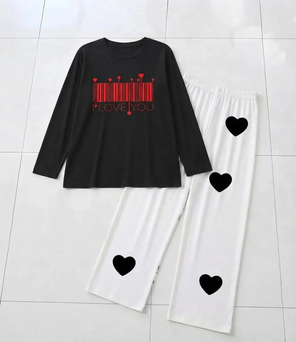2 Pcs Women's Stitched Cotton Jersey Printed Night Suit