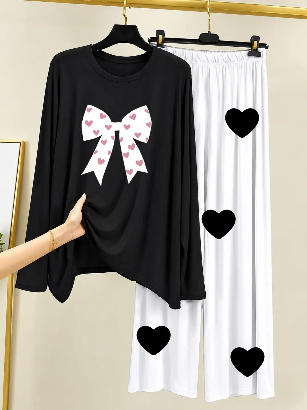 2 Pcs Women's Stitched Cotton Jersey Printed Night Suit