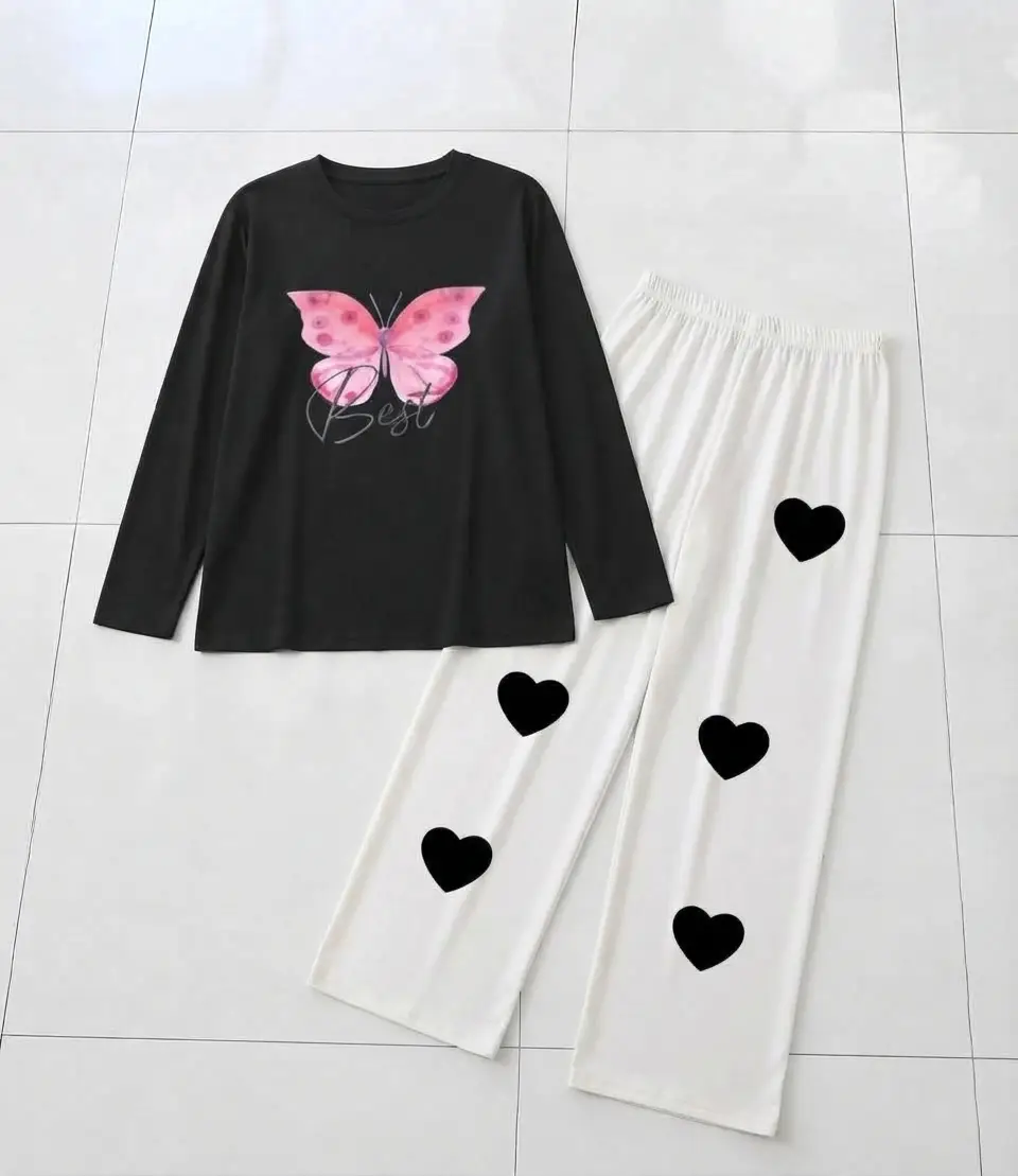 2 Pcs Women's Stitched Cotton Jersey Printed Night Suit
