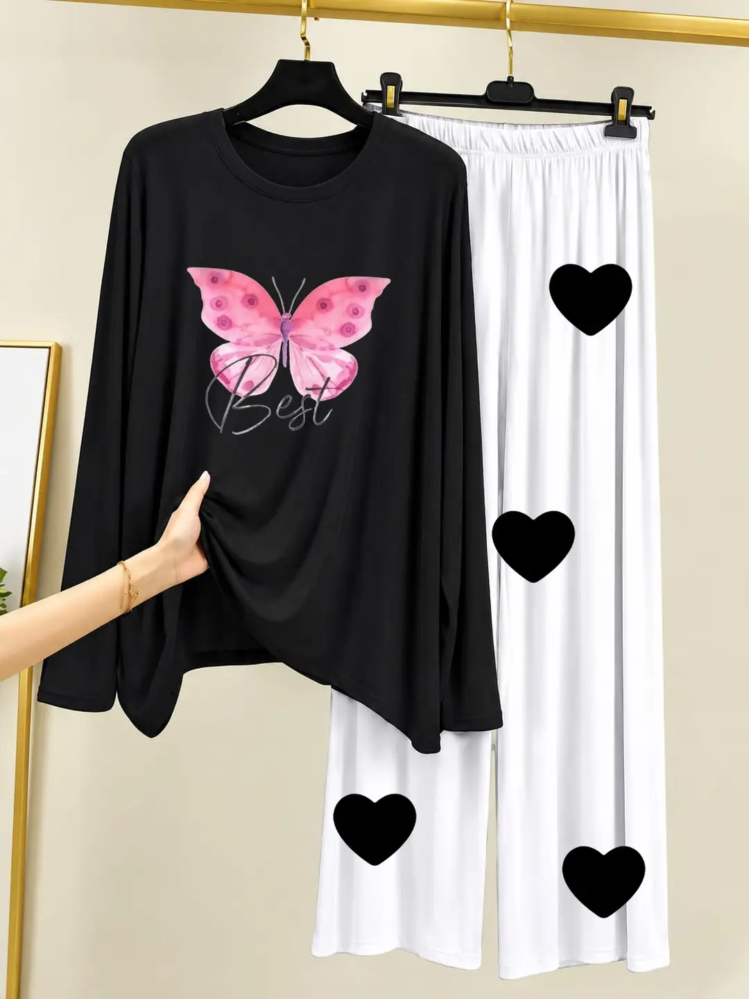 2 Pcs Women's Stitched Cotton Jersey Printed Night Suit