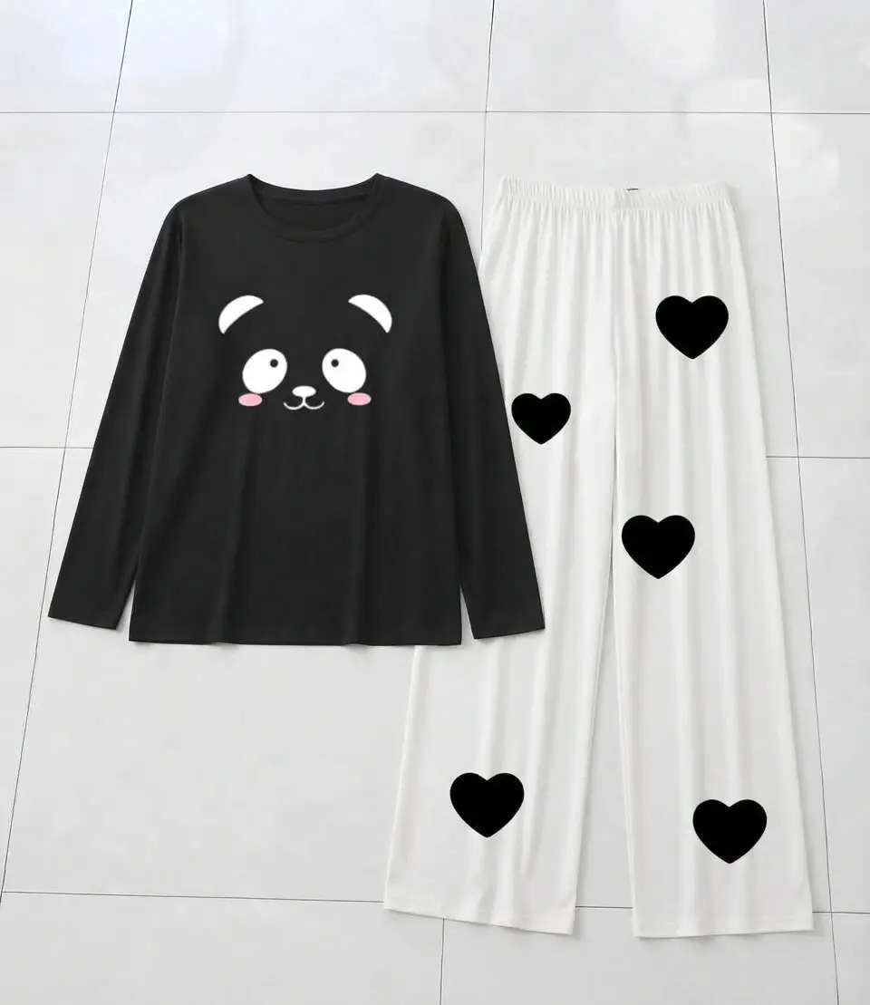 2 Pcs Women's Stitched Cotton Jersey Printed Night Suit