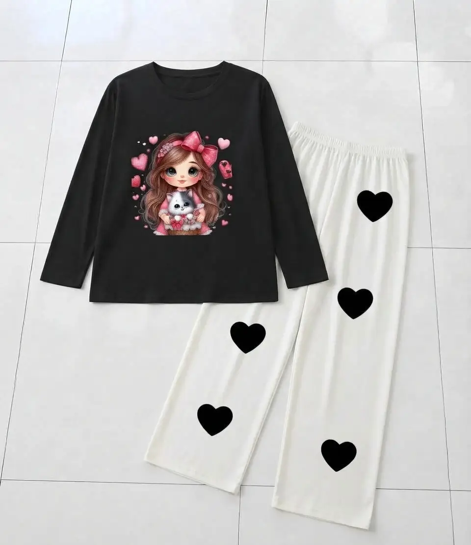 2 Pcs Women's Stitched Cotton Jersey Printed Night Suit