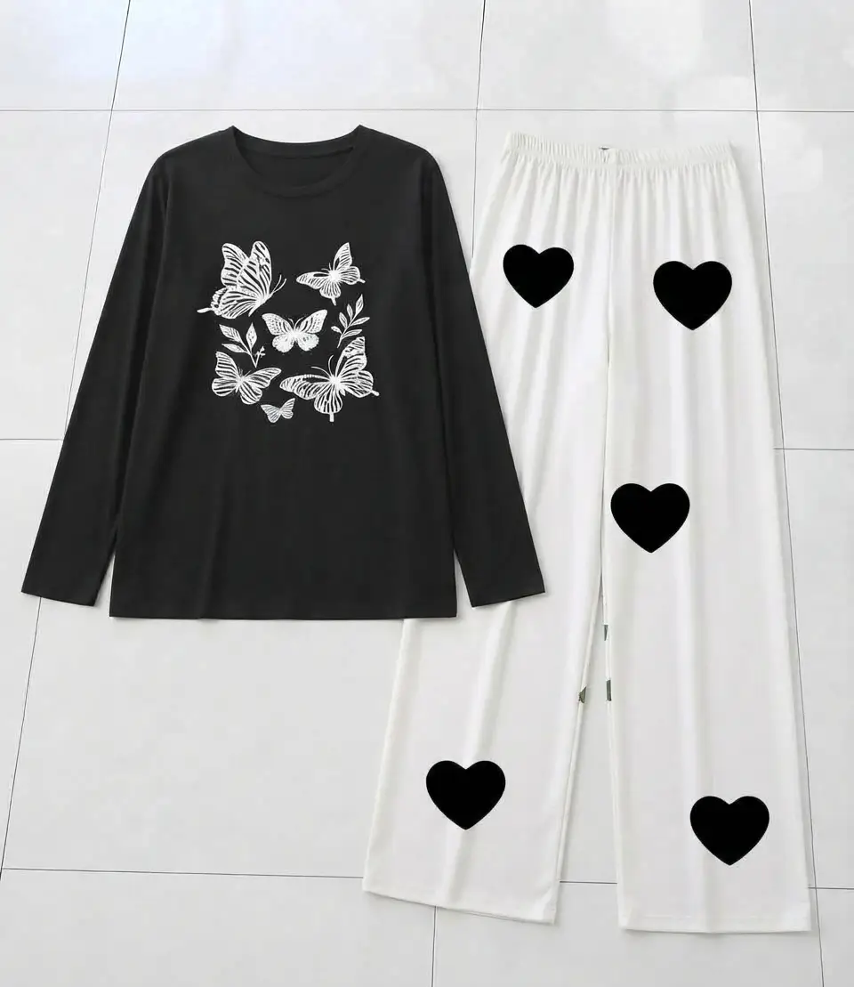 2 Pcs Women's Stitched Cotton Jersey Printed Night Suit