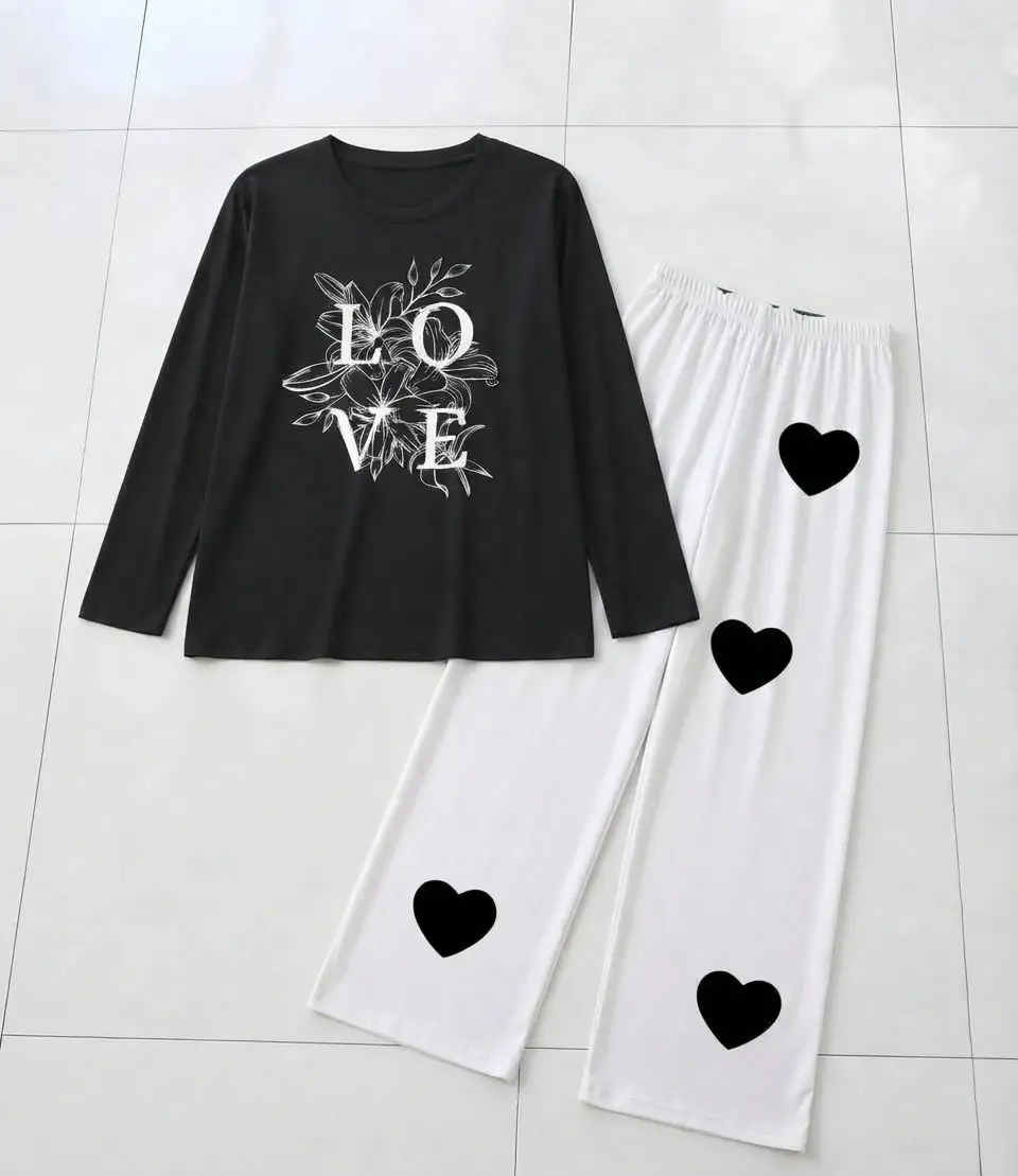2 Pcs Women's Stitched Cotton Jersey Printed Night Suit