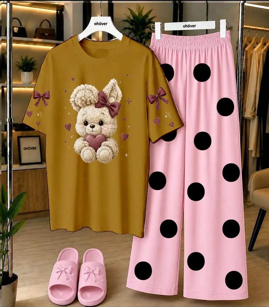 2 Pcs Women's Stitched Cotton Jersey Printed Night Suit