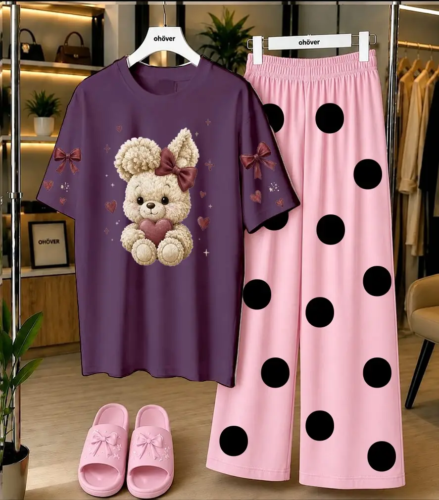 2 Pcs Women's Stitched Cotton Jersey Printed Night Suit