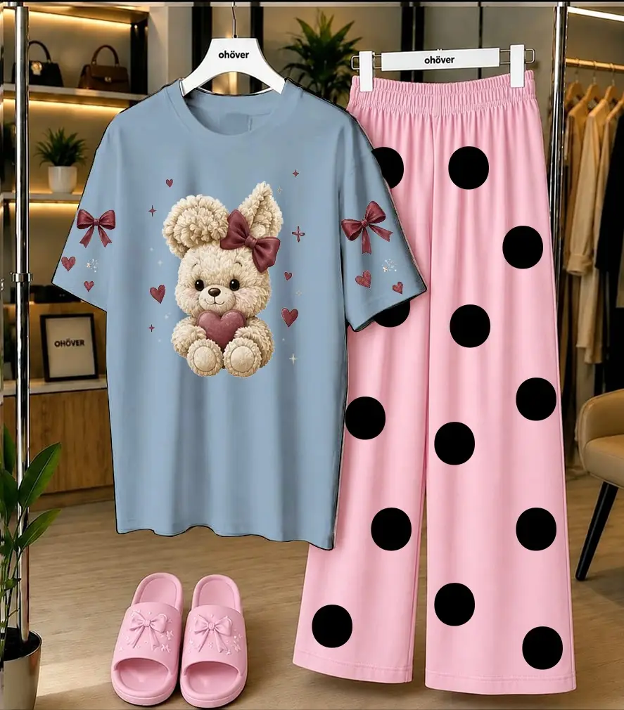 2 Pcs Women's Stitched Cotton Jersey Printed Night Suit