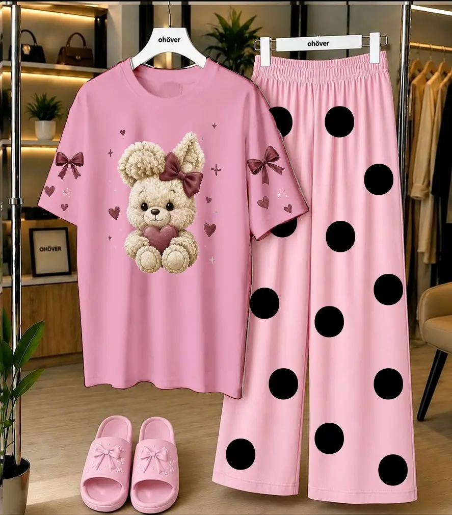 2 Pcs Women's Stitched Cotton Jersey Printed Night Suit