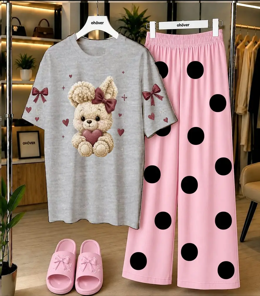 2 Pcs Women's Stitched Cotton Jersey Printed Night Suit