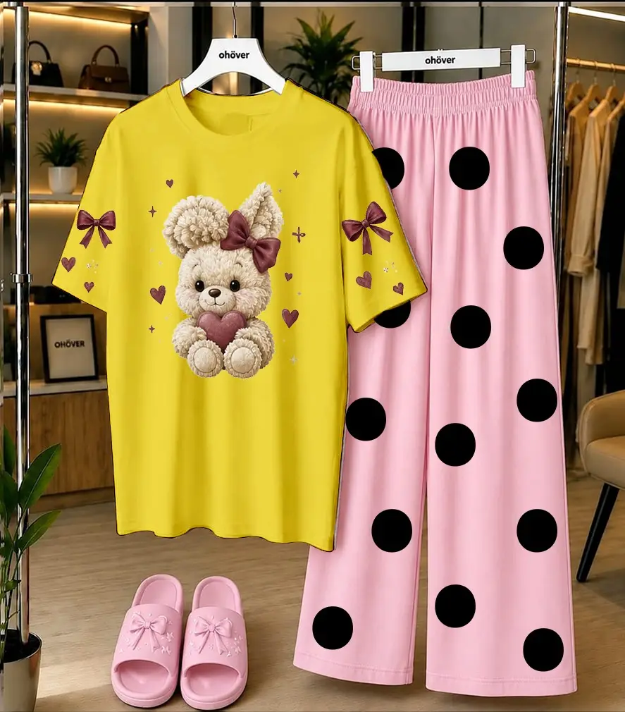 2 Pcs Women's Stitched Cotton Jersey Printed Night Suit