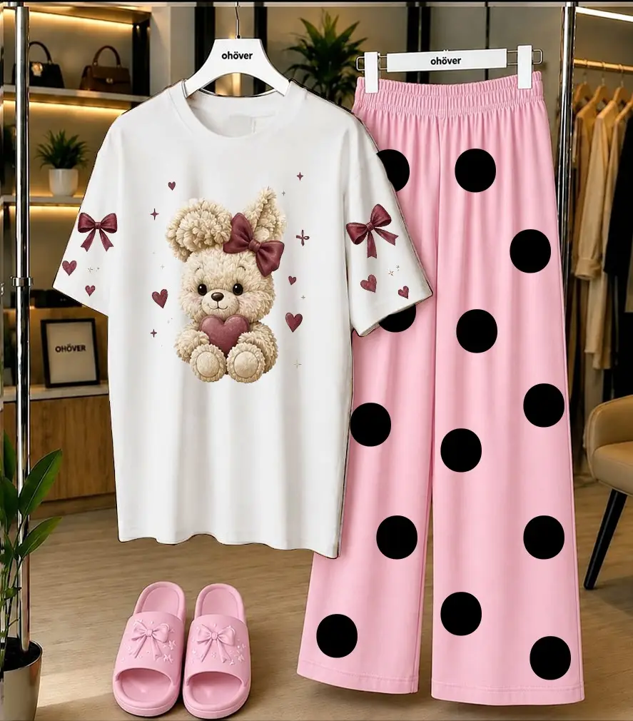 2 Pcs Women's Stitched Cotton Jersey Printed Night Suit