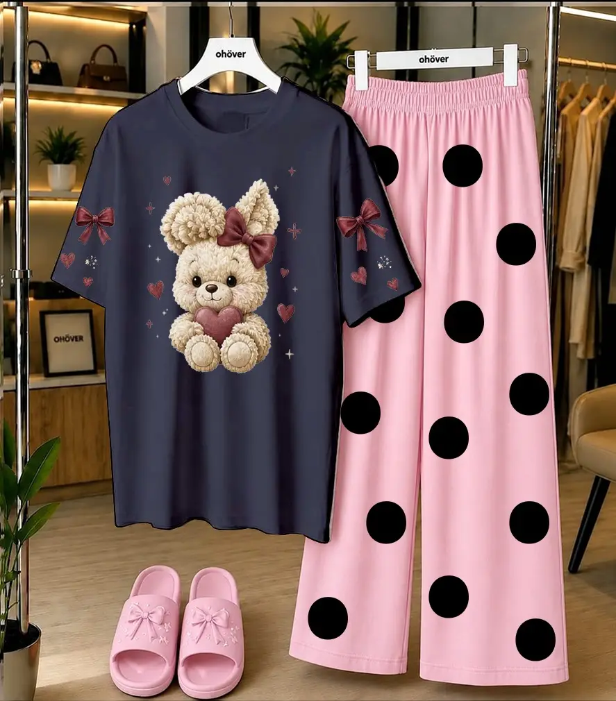 2 Pcs Women's Stitched Cotton Jersey Printed Night Suit