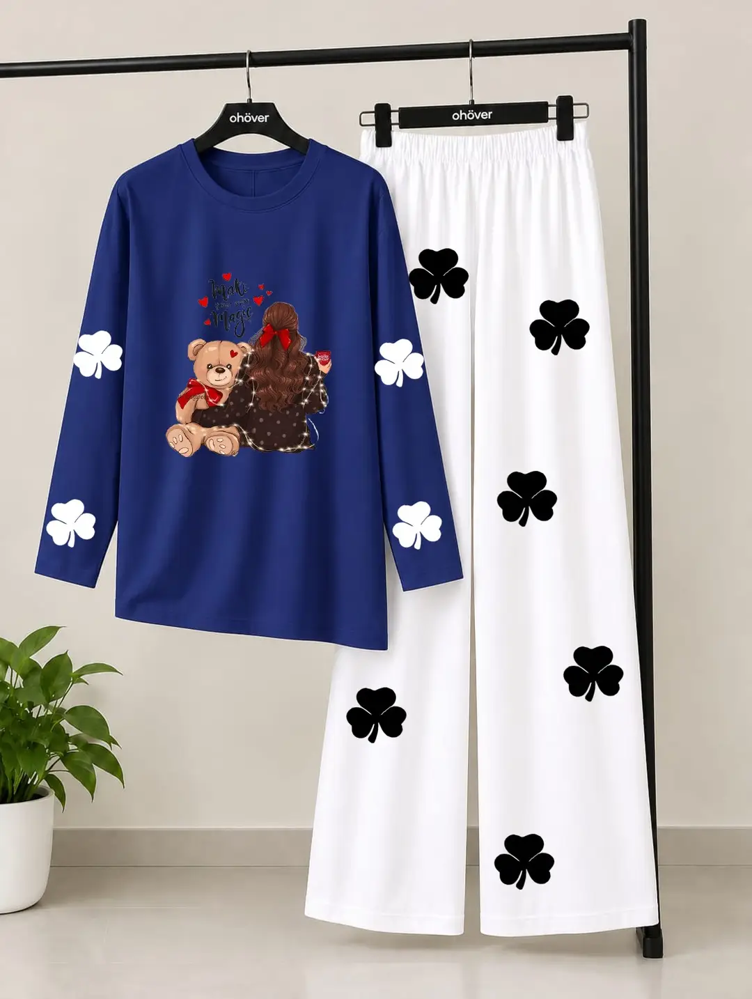 2 Pcs Women's Stitched Jersey Printed Night Suit