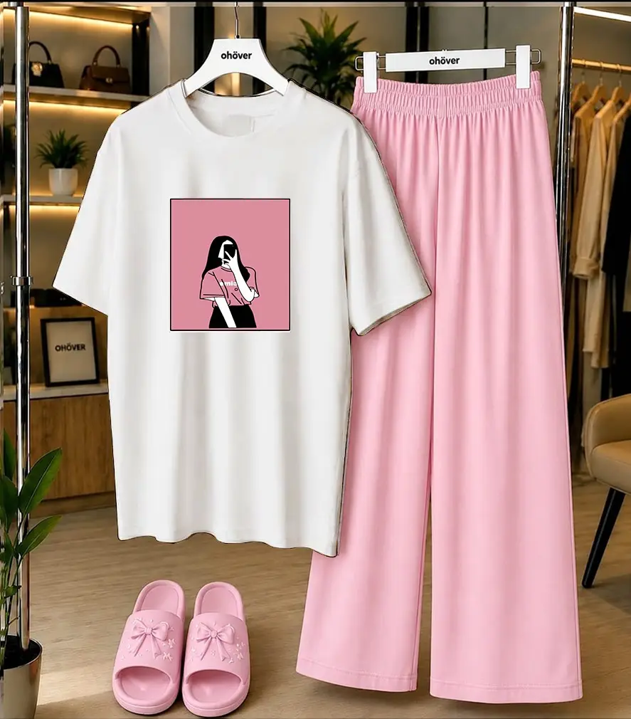 2 Pcs Women's Stitched Cotton Jersey Printed Night Suit