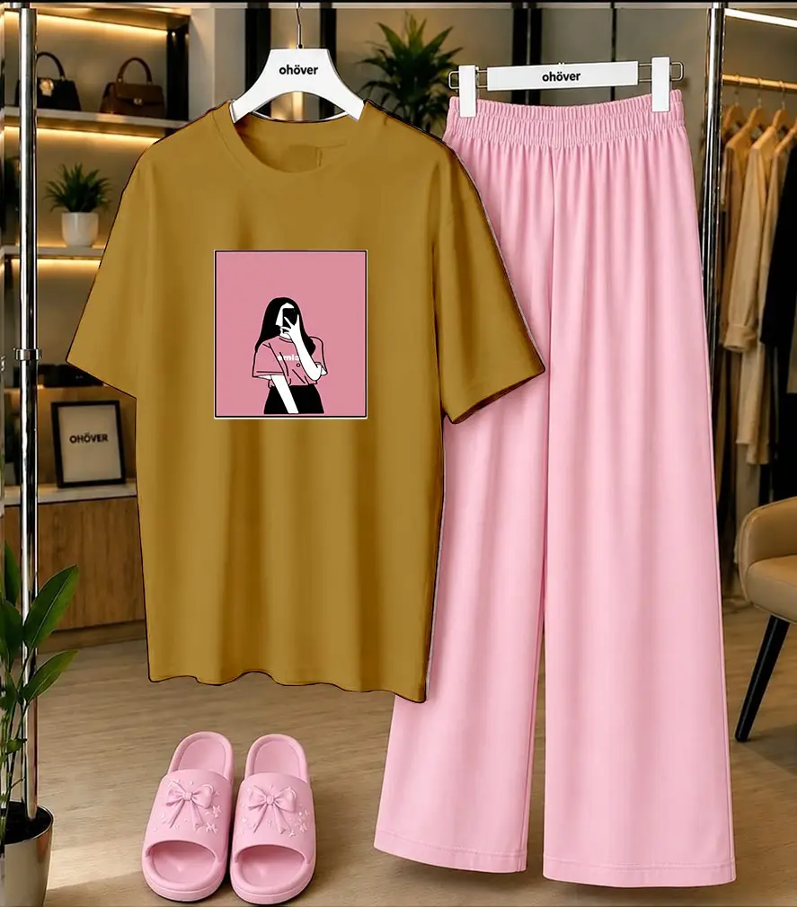 2 Pcs Women's Stitched Cotton Jersey Printed Night Suit