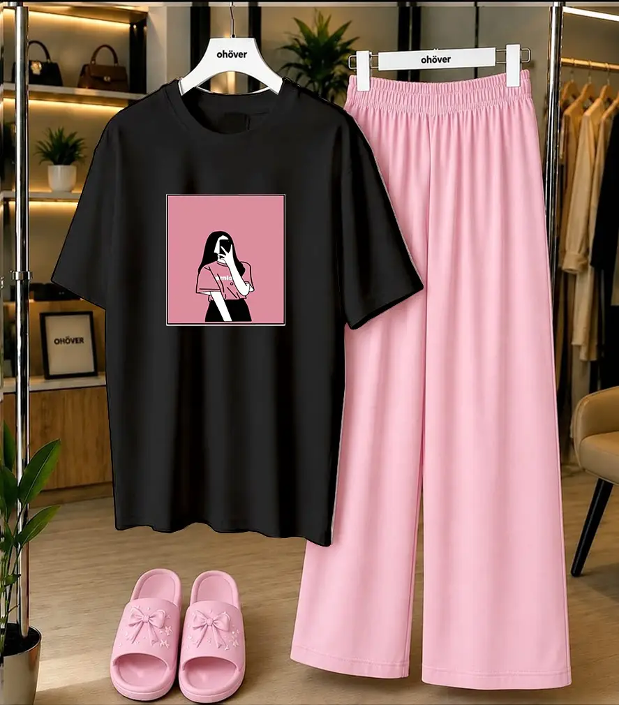 2 Pcs Women's Stitched Cotton Jersey Printed Night Suit